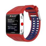 For Polar V800 GPS Smart Watch Two-color Steel Buckle Watch Band(Red+Blue)