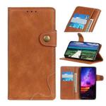 For Xiaomi Redmi Note 11E / Redmi 10 5G S-Type Stitching Calf Texture Leather Phone Case(Brown)