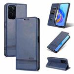 For OPPO K10 / A96 4G / Realme 9i AZNS Magnetic Calf Texture Flip Leather Phone Case(Dark Blue)