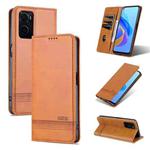 For OPPO K10 / A96 4G / Realme 9i AZNS Magnetic Calf Texture Flip Leather Phone Case(Light Brown)