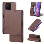 For Honor X8 / X30i AZNS Magnetic Calf Texture Flip Leather Phone Case(Dark Brown)