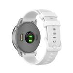 For Garmin Vivoactive 4S Small Plaid Silicone Watch Band(White)