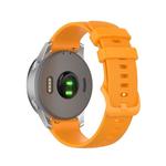 For Garmin Vivoactive 4S Small Plaid Silicone Watch Band( Orange)