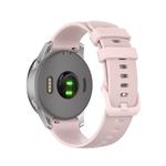 For Garmin Vivoactive 4S Small Plaid Silicone Watch Band(Rose Pink)