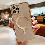 For iPhone 13 mini Electroplating Magsafe Magnetic Glitter Powder Phone Case (Gold)