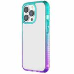 For iPhone 13 Pro Colorful Gradient TPU + PC Phone Case (Green Purple)