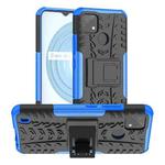 For OPPO Realme C21Y Tire Texture TPU + PC Phone Case with Holder(Blue)