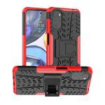 For Motorola Moto G22/E32 Tire Texture TPU + PC Phone Case with Holder(Red)