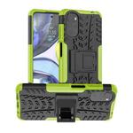 For Motorola Moto G22/E32 Tire Texture TPU + PC Phone Case with Holder(Green)