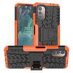 For Nokia G21 4G Tire Texture TPU + PC Phone Case with Holder(Orange)