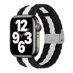 Nylon Braid Watch Band For Apple Watch Series 8&7 41mm / SE 2&6&SE&5&4 40mm / 3&2&1 38mm(Black White)