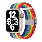 Nylon Braid Watch Band For Apple Watch Series 8&7 41mm / SE 2&6&SE&5&4 40mm / 3&2&1 38mm(Rainbow)