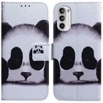 For Motorola Moto G52 Coloured Drawing Leather Phone Case(Panda)