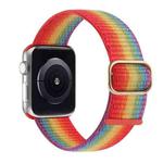 Nylon Watch Band For Apple Watch Series 9&8&7 41mm / SE 3&SE 2&6&SE&5&4 40mm / 3&2&1 38mm(Official Rainbow)