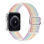 Nylon Watch Band For Apple Watch Ultra 49mm / Series 8&7 45mm / SE 2&6&SE&5&4 44mm / 3&2&1 42mm(Slim Rainbow)