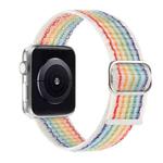 Nylon Watch Band For Apple Watch Ultra 49mm / Series 8&7 45mm / SE 2&6&SE&5&4 44mm / 3&2&1 42mm(New Rainbow)
