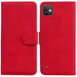For Wiko Y82 Skin Feel Pure Color Flip Leather Phone Case(Red)