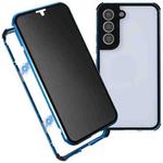 For Samsung Galaxy S22 5G Anti-peeping Magnetic Double-sided Tempered Glass Phone Case(Blue)