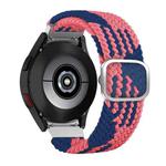 For Samsung Galaxy Watch4 40mm / 44mm Adjustable Woven Watch Band(Pink Blue)