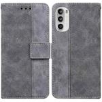 For Motorola Moto G52 Geometric Embossed Leather Phone Case(Grey)