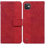 For Wiko Y82 Geometric Embossed Leather Phone Case(Red)