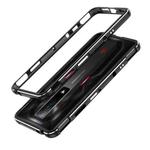 For ZTE nubia Red Magic 7 Aurora Series Metal Frame Phone Case(Black Silver)