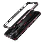 For ZTE nubia Red Magic 7 Pro Aurora Series Metal Frame Phone Case(Black Red)