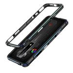For ZTE nubia Red Magic 7 Pro Aurora Series Metal Frame Phone Case(Black Blue)