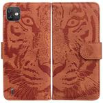 For Wiko Y82 Tiger Embossing Pattern Horizontal Flip Leather Phone Case(Brown)