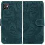 For Wiko Y82 Tiger Embossing Pattern Horizontal Flip Leather Phone Case(Green)