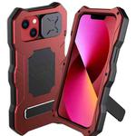 For iPhone 13 Metal + Silicone Sliding Camshield Holder Phone Case(Red)