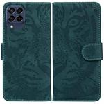 For Samsung Galaxy M33 5G 165.4mm Tiger Embossed Leather Phone Case(Green)