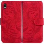 For Sony Xperia Ace III Tiger Embossed Leather Phone Case(Red)