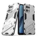 For OPPO Reno7 4G Punk Armor 2 in 1 PC + TPU Shockproof Phone Case with Invisible Holder(White)