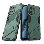 For OPPO Reno7 4G Punk Armor 2 in 1 PC + TPU Shockproof Phone Case with Invisible Holder(Green)