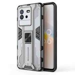 For vivo iQOO Neo6 5G China Supersonic PC + TPU Shock-proof Protective Phone Case with Holder(Grey)