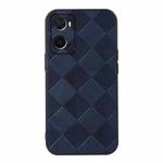 For OPPO A76 Weave Plaid PU Phone Case(Blue)
