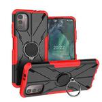 For Nokia G21 Armor Bear Shockproof PC + TPU Phone Case with Ring(Red)