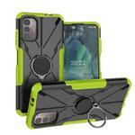For Nokia G21 Armor Bear Shockproof PC + TPU Phone Case with Ring(Green)