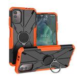 For Nokia G21 Armor Bear Shockproof PC + TPU Phone Case with Ring(Orange)