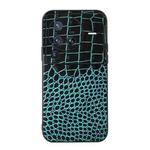For Vivo X80 Pro Crocodile Top Layer Cowhide Leather Phone Case(Cyan Blue)