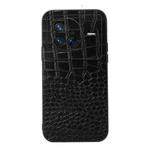 For Vivo X80 Crocodile Top Layer Cowhide Leather Phone Case(Black)
