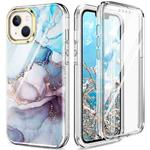 For iPhone 13 360 Full Body Painted Phone Case(Marble L11)