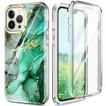 For iPhone 13 Pro 360 Full Body Painted Phone Case (Marble L12)