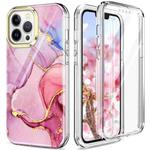 For iPhone 13 Pro 360 Full Body Painted Phone Case (Marble L13)