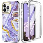 For iPhone 13 Pro Max 360 Full Body Painted Phone Case (Marble L14)