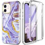 For iPhone 12 mini 360 Full Body Painted Phone Case (Marble L14)