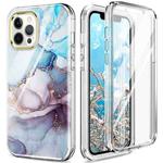 For iPhone 12 / 12 Pro 360 Full Body Painted Phone Case(Marble L11)