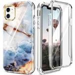 For iPhone 11 360 Full Body Painted Phone Case (Marble L07)
