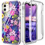 For iPhone 11 360 Full Body Painted Phone Case (Flowers L08)